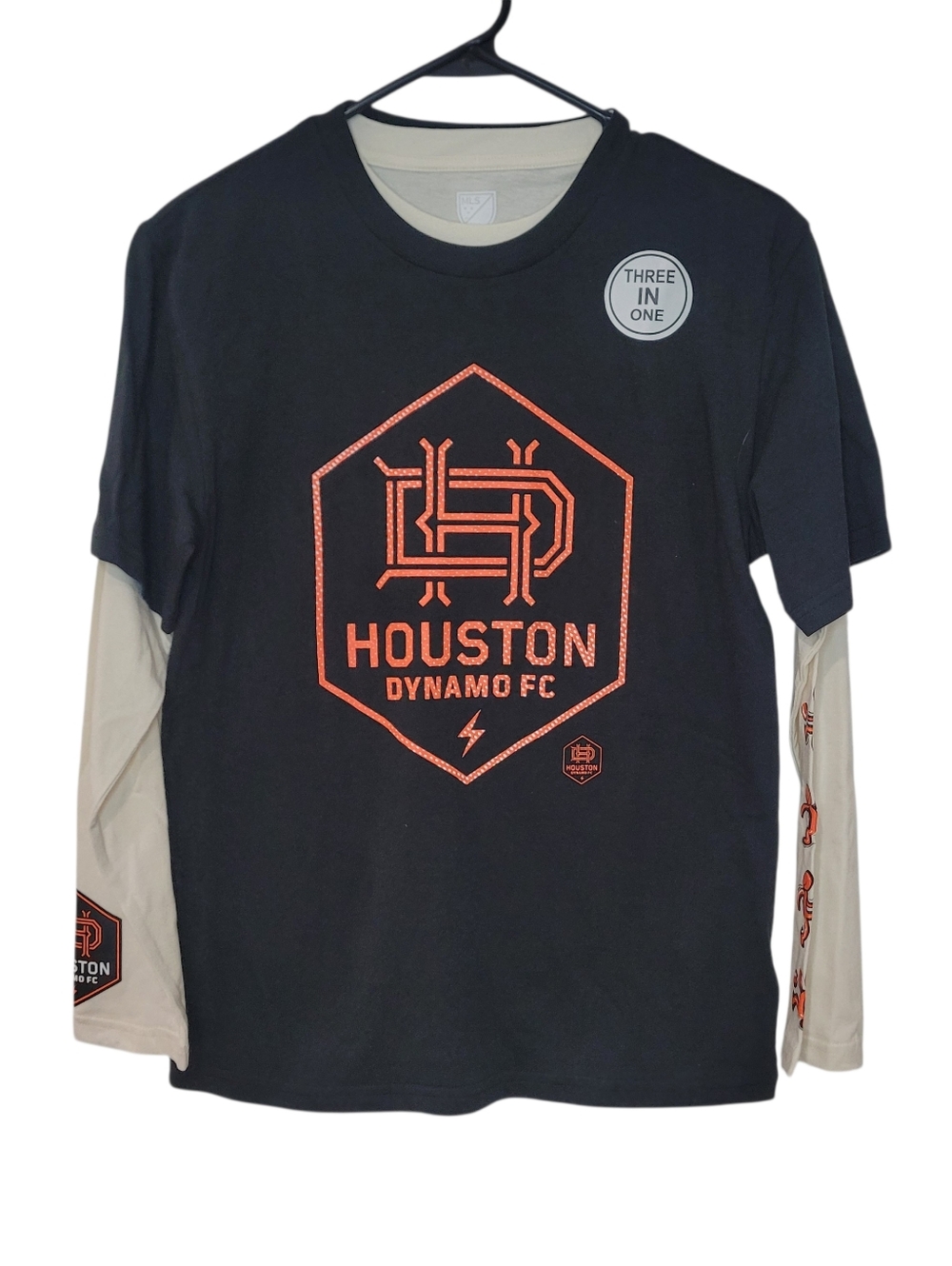 Houston Dynamo FC "Three-in-One" Layered T-Shirt Combo – Youth Size Medium